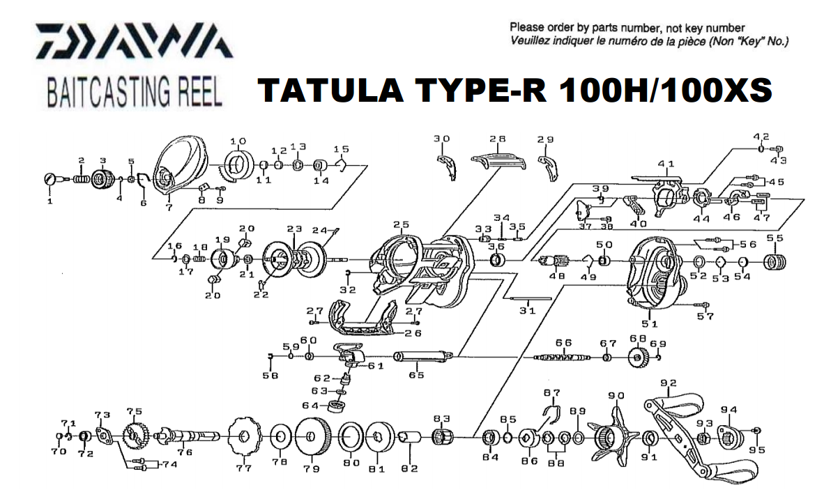 daiwa tatula 100 TypeR schematics most complete fishing reels schematics