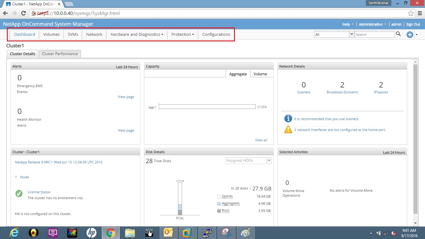 Remote Infrastructure Management Clustered Data Ontap 9 NFS and iSCSI