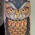 Lightbulb and owl tattoo