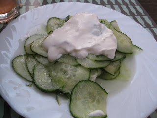 Cucumber salad to cool down my burning mouth