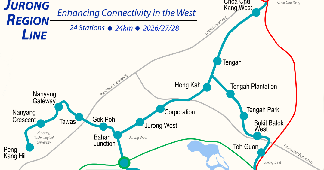 Jurong Regional Line Map Jurong Region Line Construction: Official Route & Stations