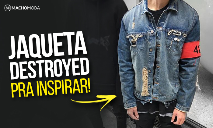 jaqueta jeans destroyed masculina renner
