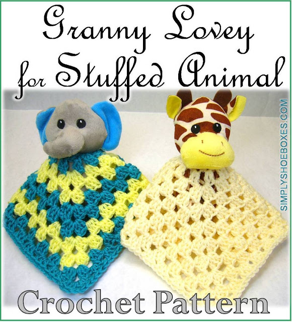 Simply Shoeboxes: DIY Crochet Granny Square Lovey and Purchased