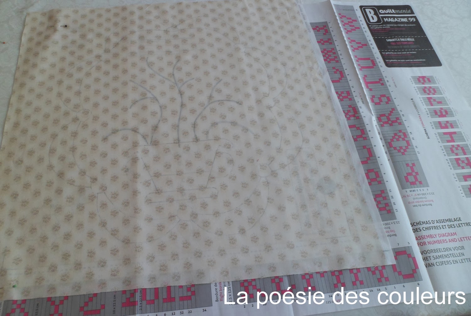 Quilt mystère Quiltmania début du bloc 1