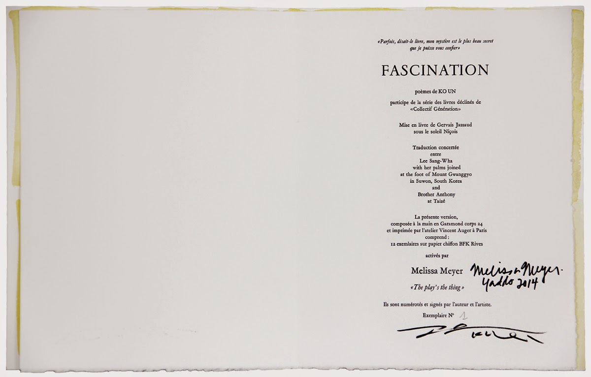 The final page of Fascination is the colophon, which includes ...