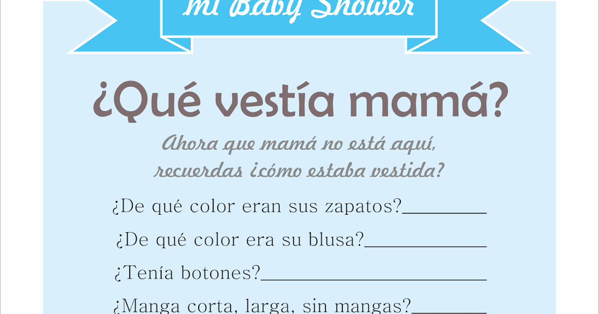 Que Vestia Mama Juegos De Baby Shower