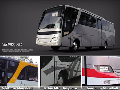 Disain Bus Komparasi Voyager - Ventura - Jetbus MD - Tourismo