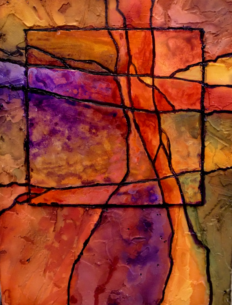 CAROL NELSON FINE ART BLOG "Gemstone 9," 12071 mixed media abstract