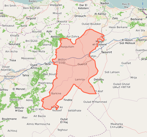 Province de Guercif Maroc Maps