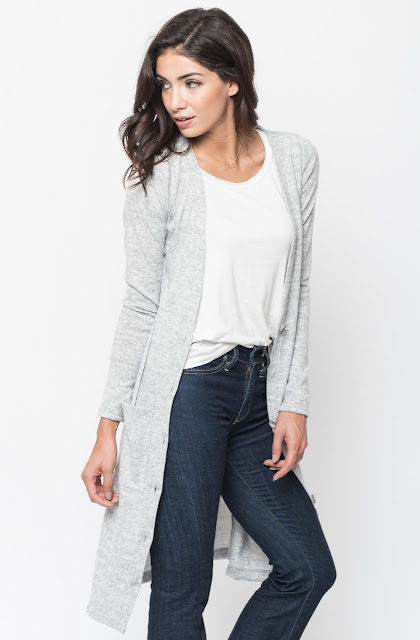 Shop for Heather grey Everyday Maxi Cardigan Front Pockets and Full Length Sleeves Online - $44 - on caralase.com