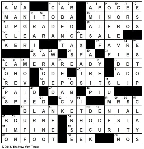 The new york times crossword in gothic: 08.10.11 — iron The New York Times Crossword in Gothic: 04.17.13 — Security