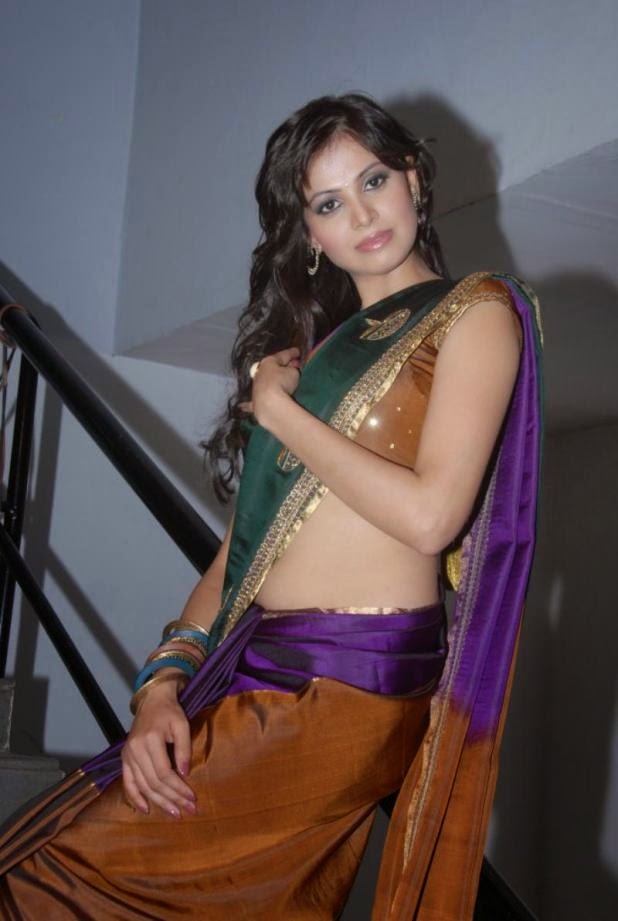 Supriya Shailaja Latest Hot Stills In Half Saree Low Hip