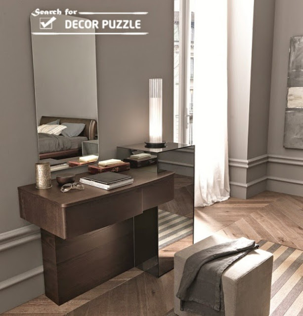 brown modern dressing table, mirrored dressing table designs