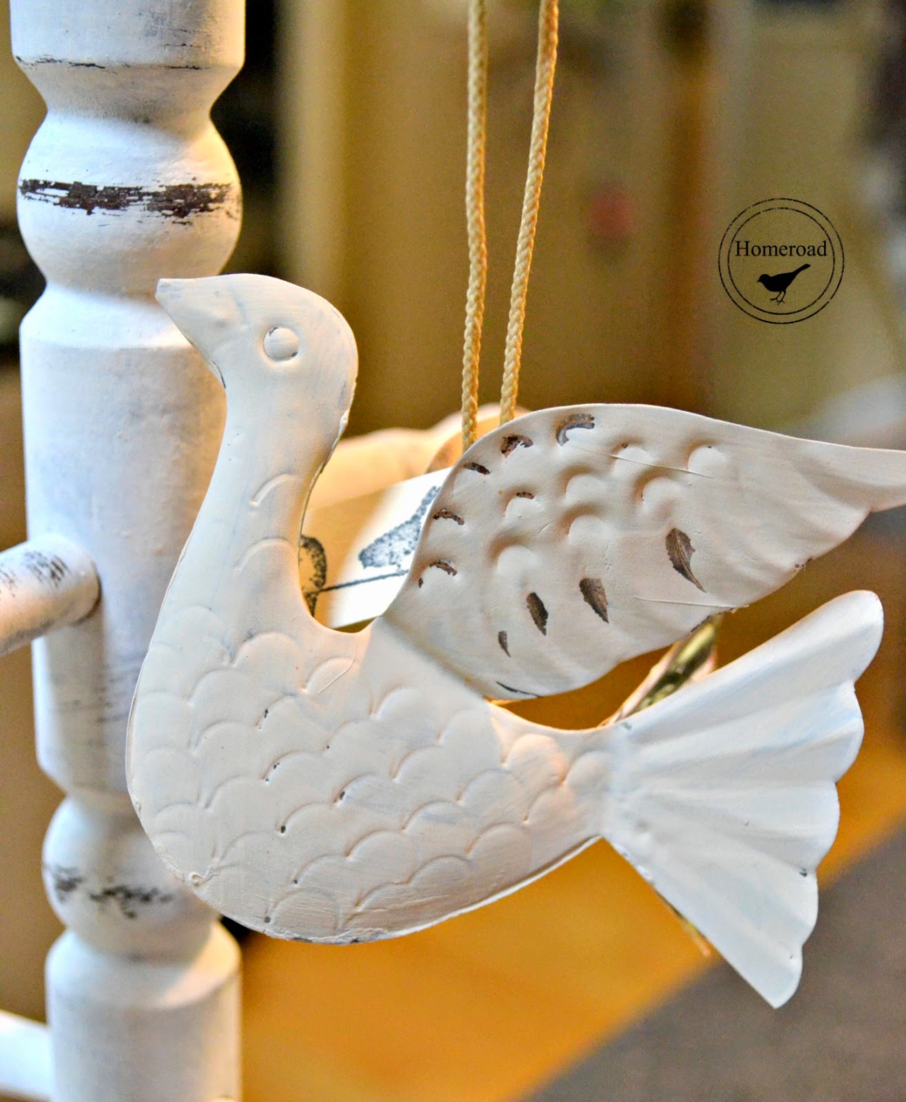 Chalk Painted Metal Christmas Ornaments