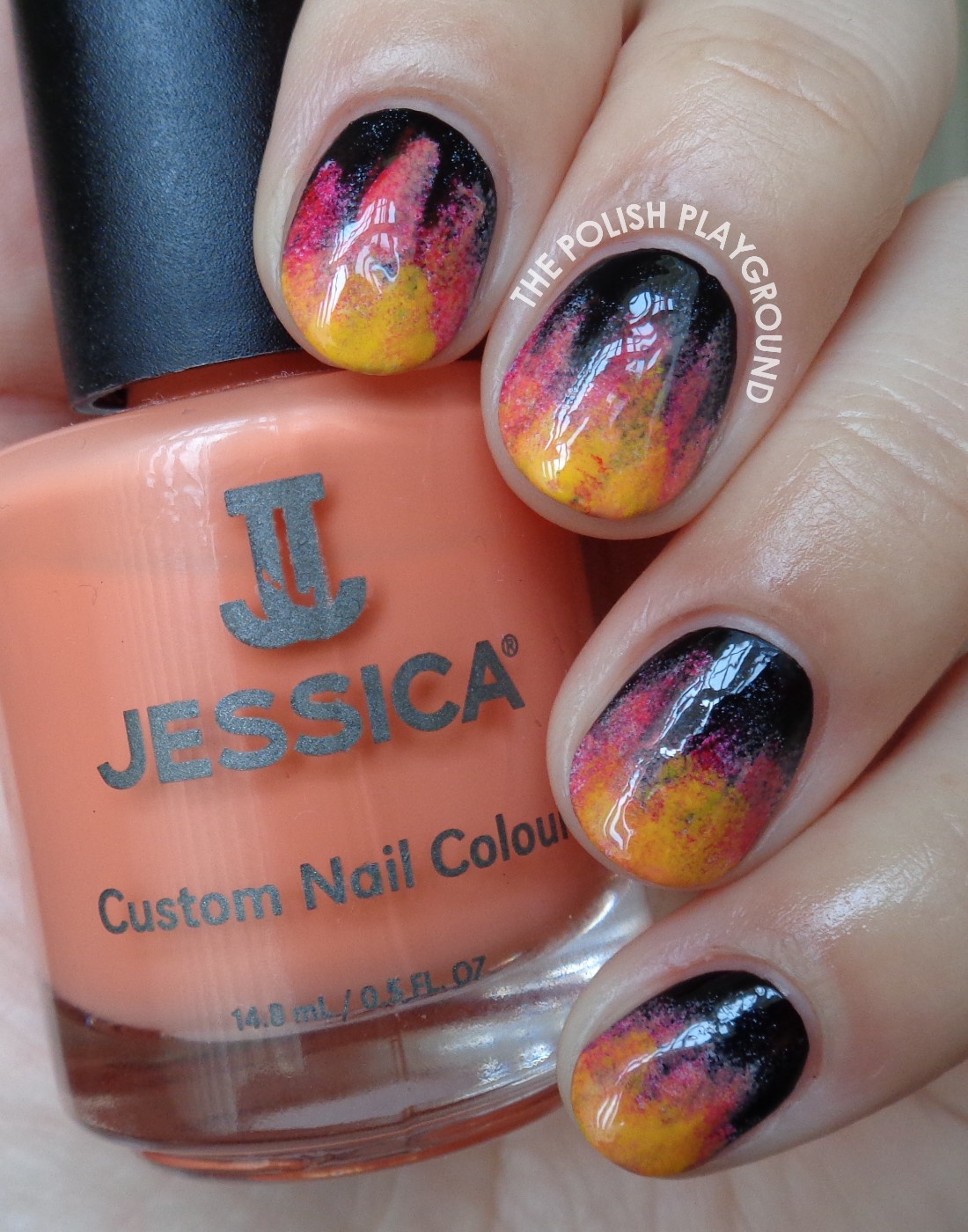 The Hunger Games Fire Inspired Nail Art