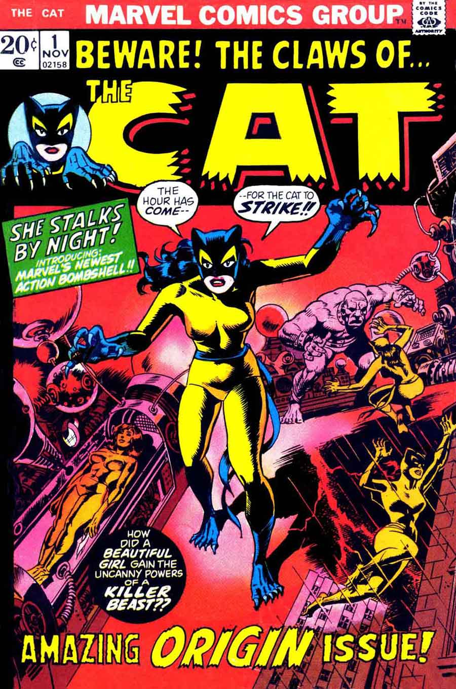 The Cat #1 Wally Wood marvel key issue 1970s bronze age comic book cover - 1st appearance