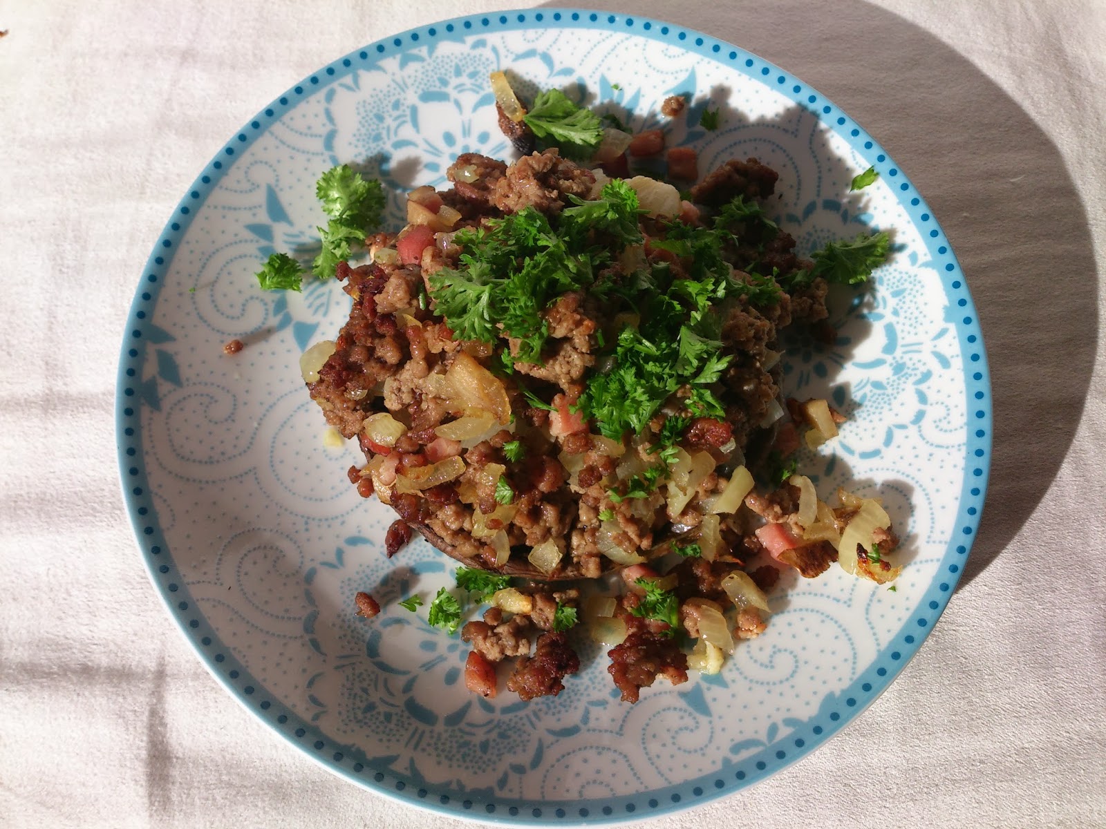 Kookhome Portobello gevuld met gehakt.