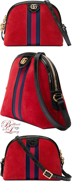 ♦Gucci Linea Dragoni red suede small chain shoulder bag #gucci #bags #red #brilliantluxury