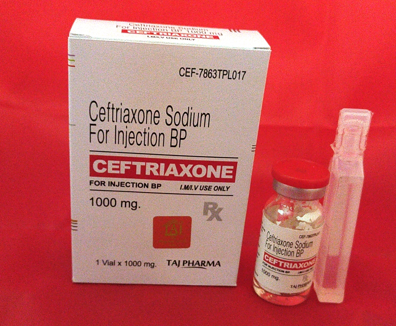 Ceftriaxone 1g Powder for solution for injection Contains the active