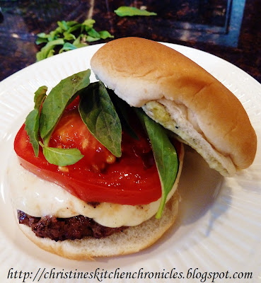 Caprese Burgers with Pesto Mayonnaise