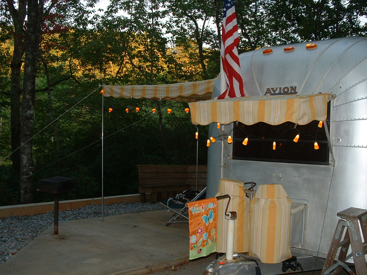 Vintage Awnings: Simple Way To Attach Vintage String Lights to Your Awning