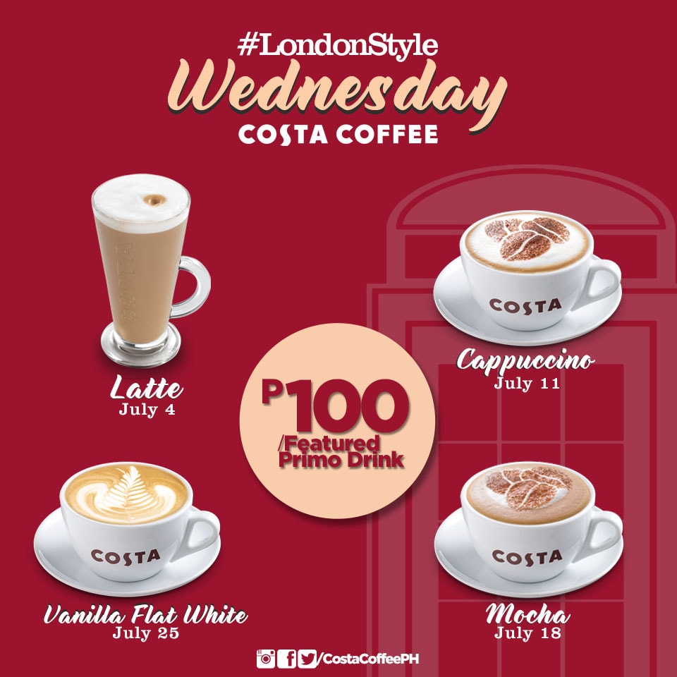 Manila Shopper: Costa Coffee #LondonStyle Wednesdays Promo: July 2018
