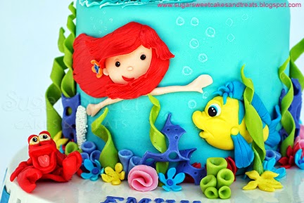 Little Mermaid Cake (closeup side view)
