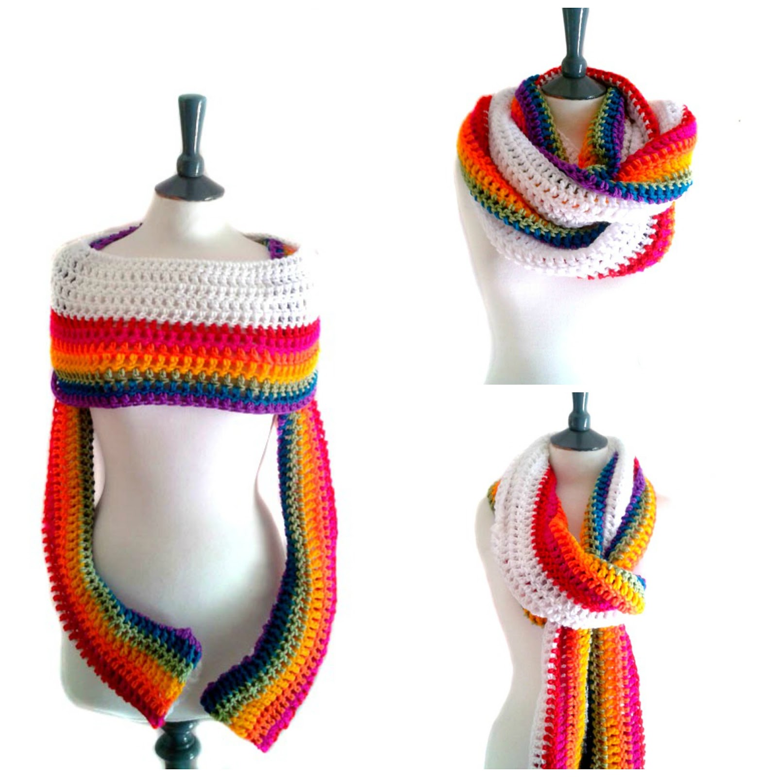 . Rainbow Sleeve Scarf Crochet sleeve, Rainbow crochet, Crochet dress pattern