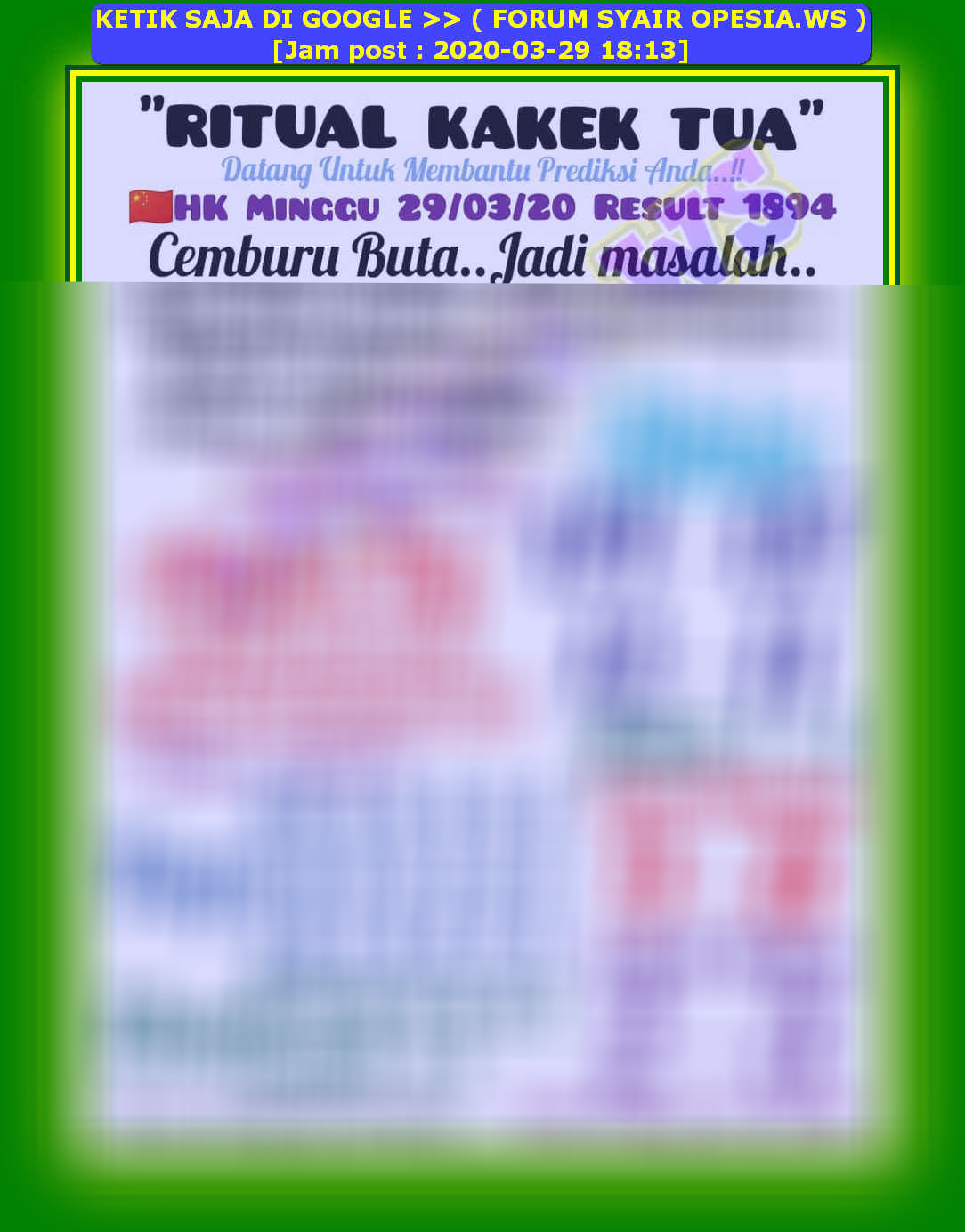 1 New Message Kode Syair Hongkong 29 Maret 2020 Forum Syair Togel Hongkong Singapura Sydney