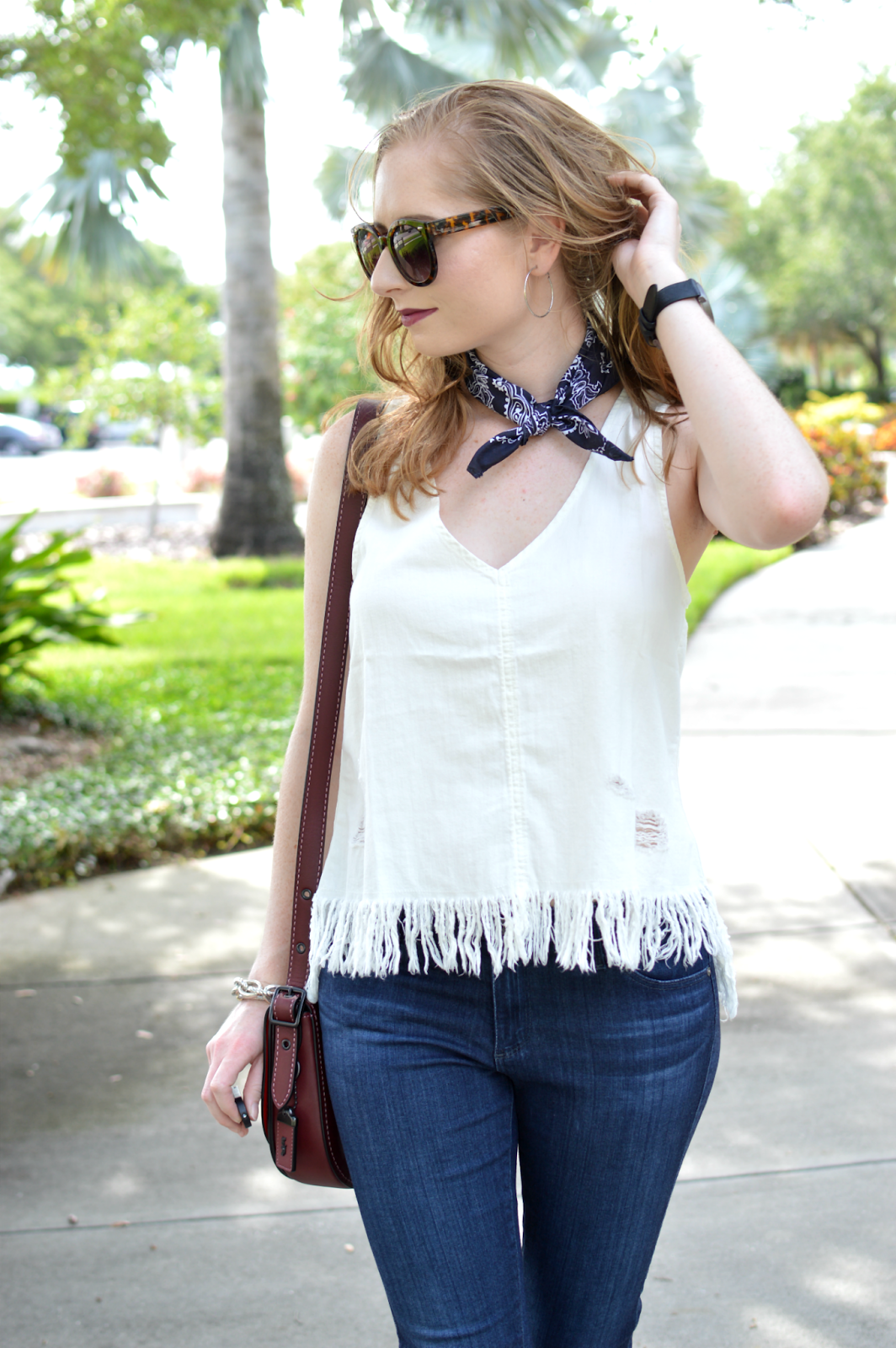 american eagle fringe tank top