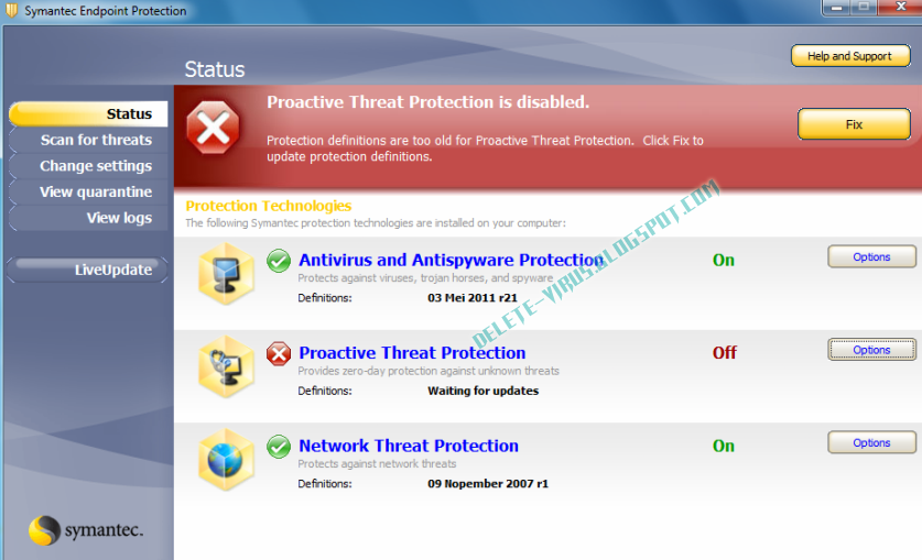 symantec endpoint protection definitions download offline