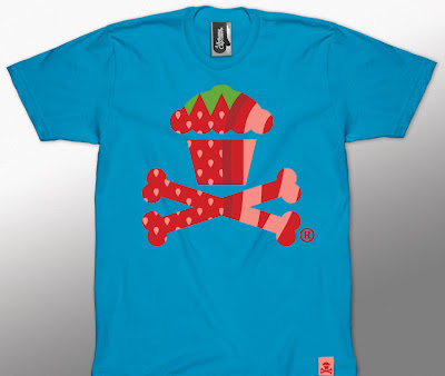 Johnny Cucpcakes Summer Fruit Mini Series - Strawberry Cupcake & Crossbones T-Shirt