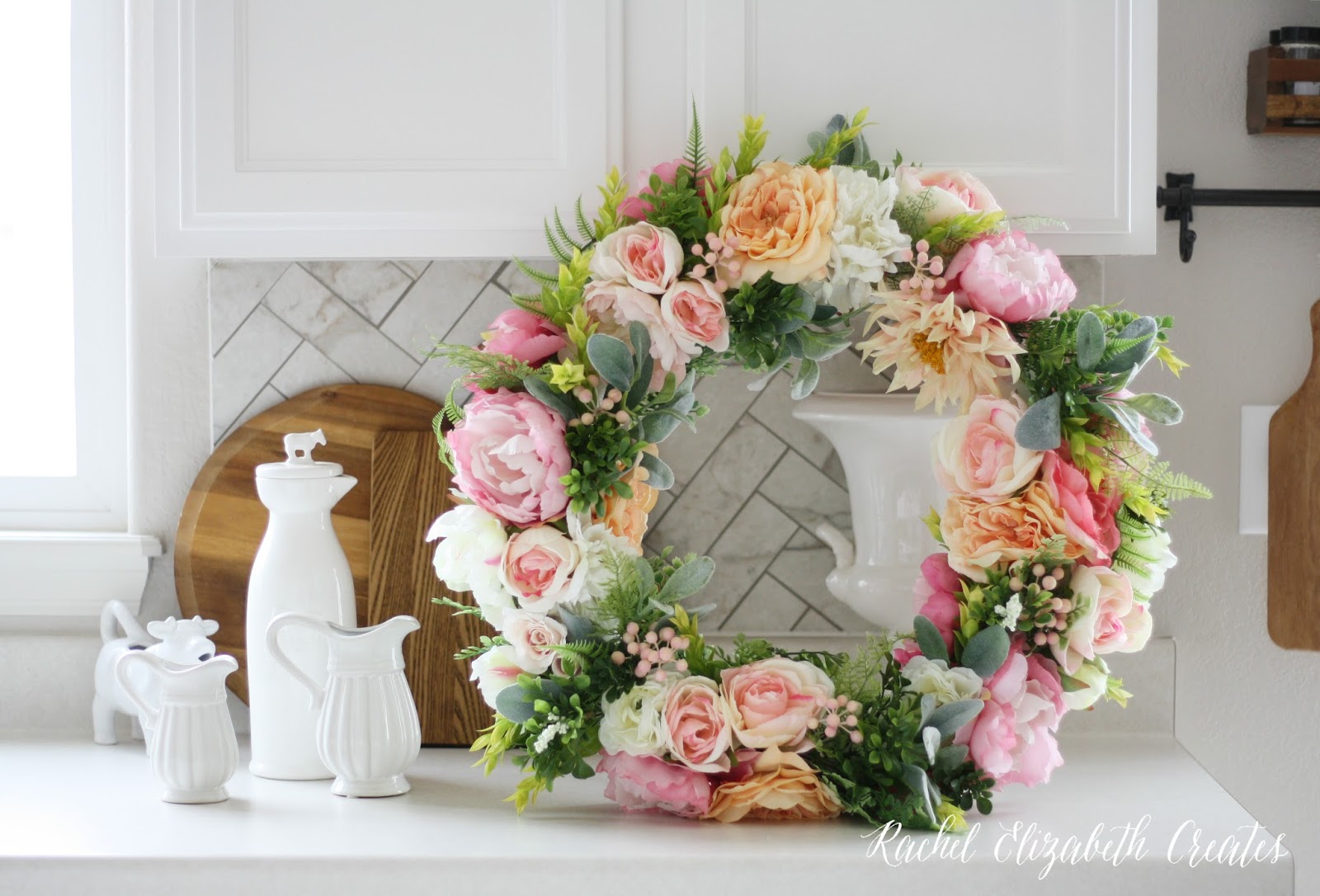 DIY Floral Wreath Tutorial Rachel Elizabeth Creates