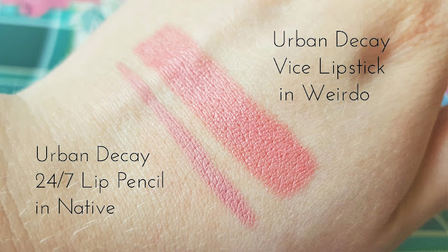 Urban Decay Vice Cream Lipstick in Weirdo & 24/7 Lip Pencil in Native Review