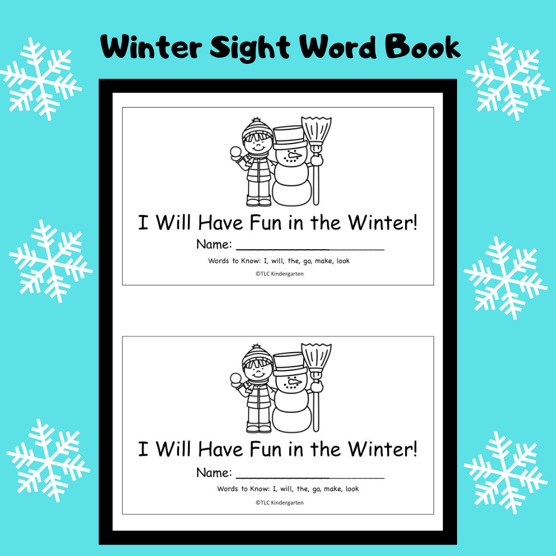 Tlc Kindergarten Winter Sight Word Book