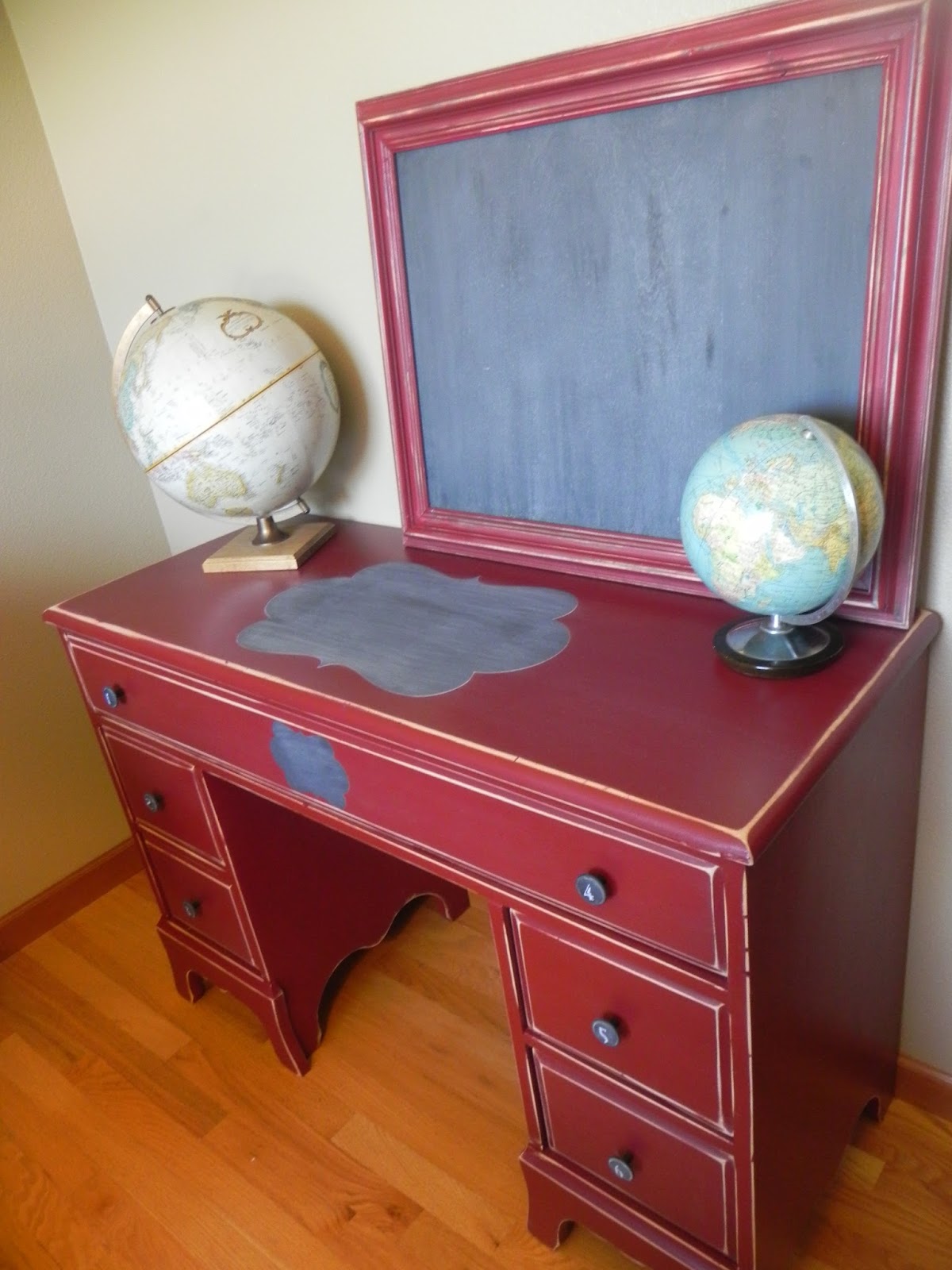 The Shabby Cottage Home Schoolhouse Desk with Chalkboard Details