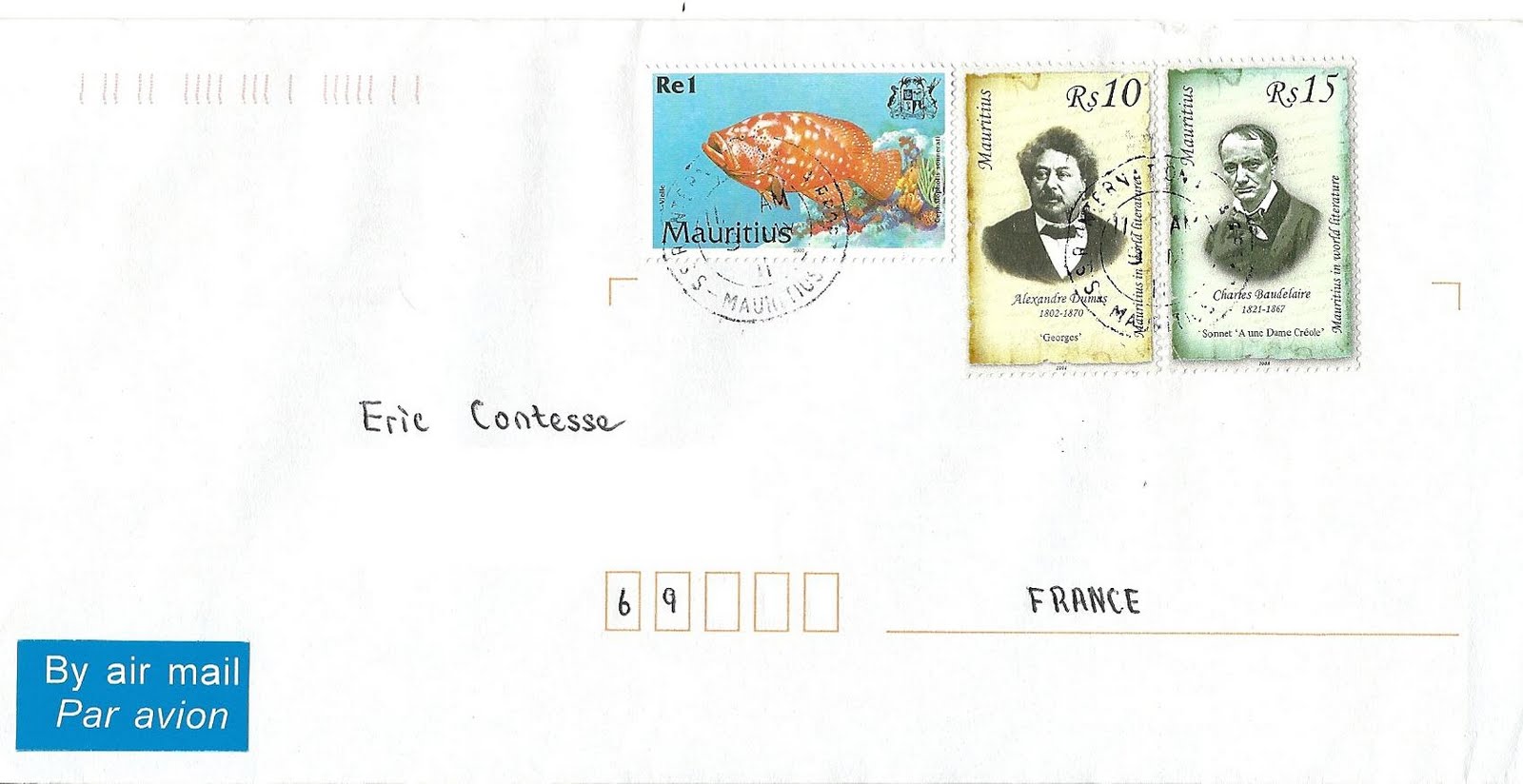 Mon Blog Timbre Ecrivains Francais A L Ile Maurice