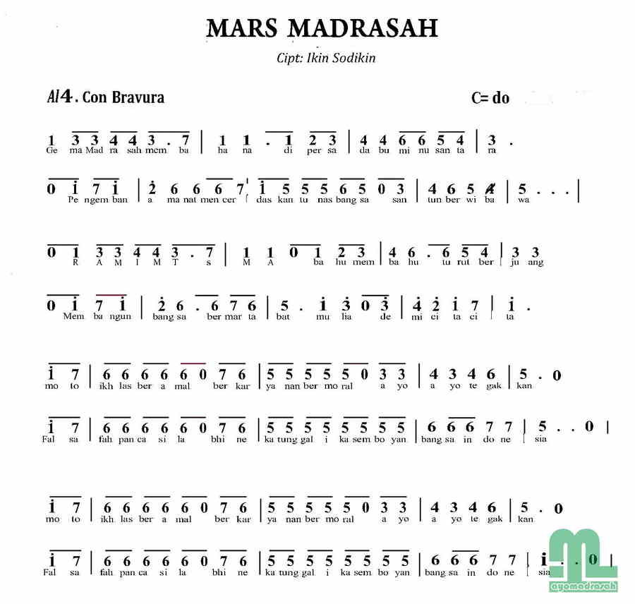 Madrasah lirik mars Lirik Lagu