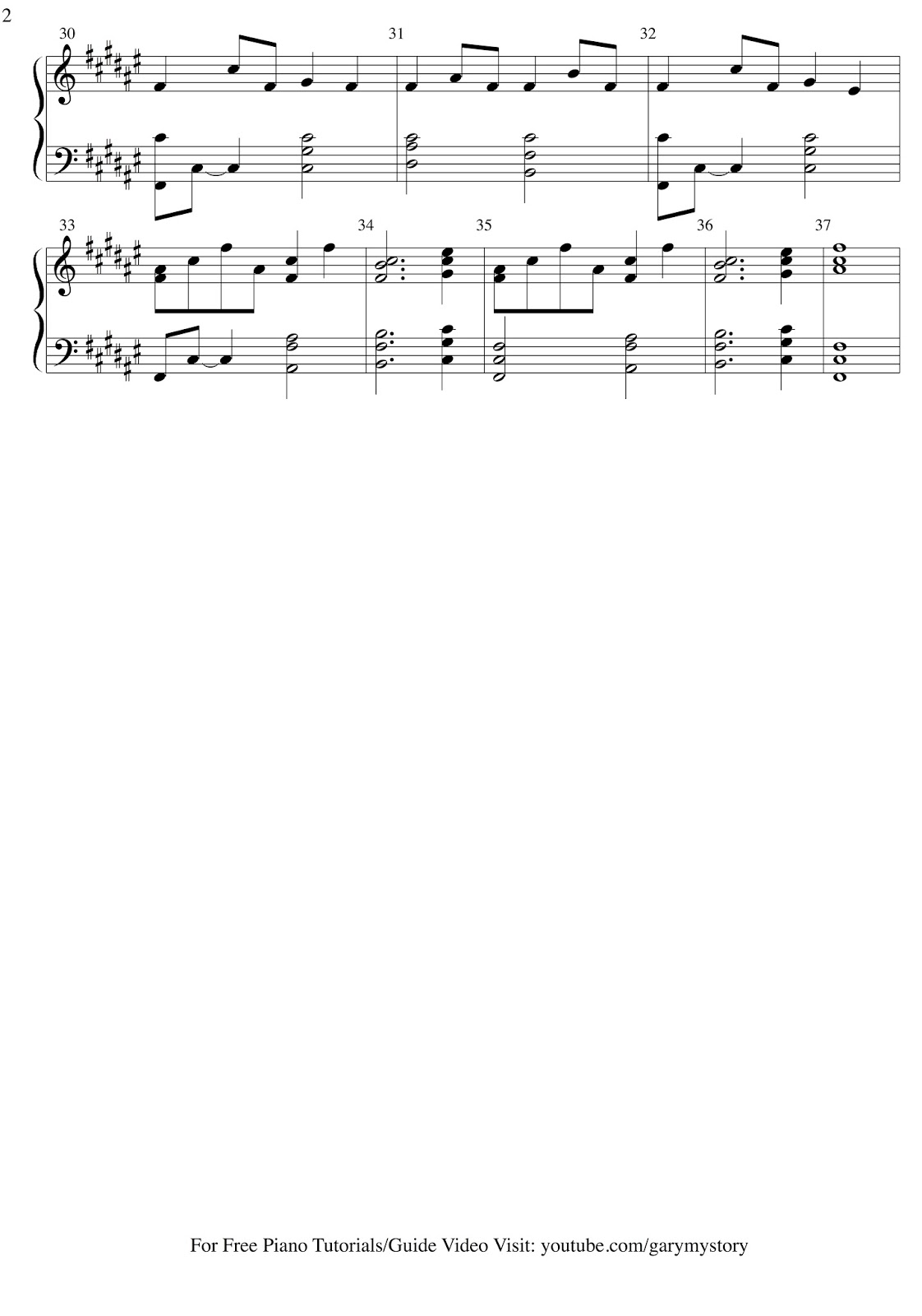 Ed Sheeran Supermarket Flowers FREE PIANO SHEET MUSIC (Easy Piano