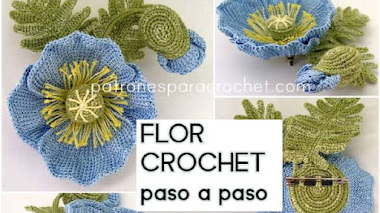 Flor Crochet Tunecino con broche / Paso a paso