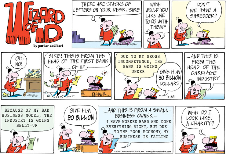 Where has nick. The Wizard of ID. Poor Economics. ID Comic.