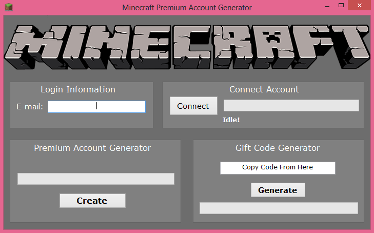Free Minecraft Account Generator Download.