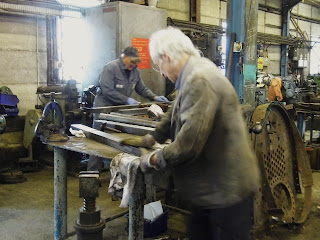 Peter working on Horden's slidebars