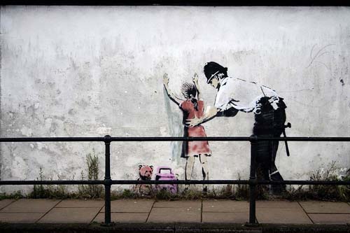 banksy graffiti art. Is this a Banksy? Vote Below!