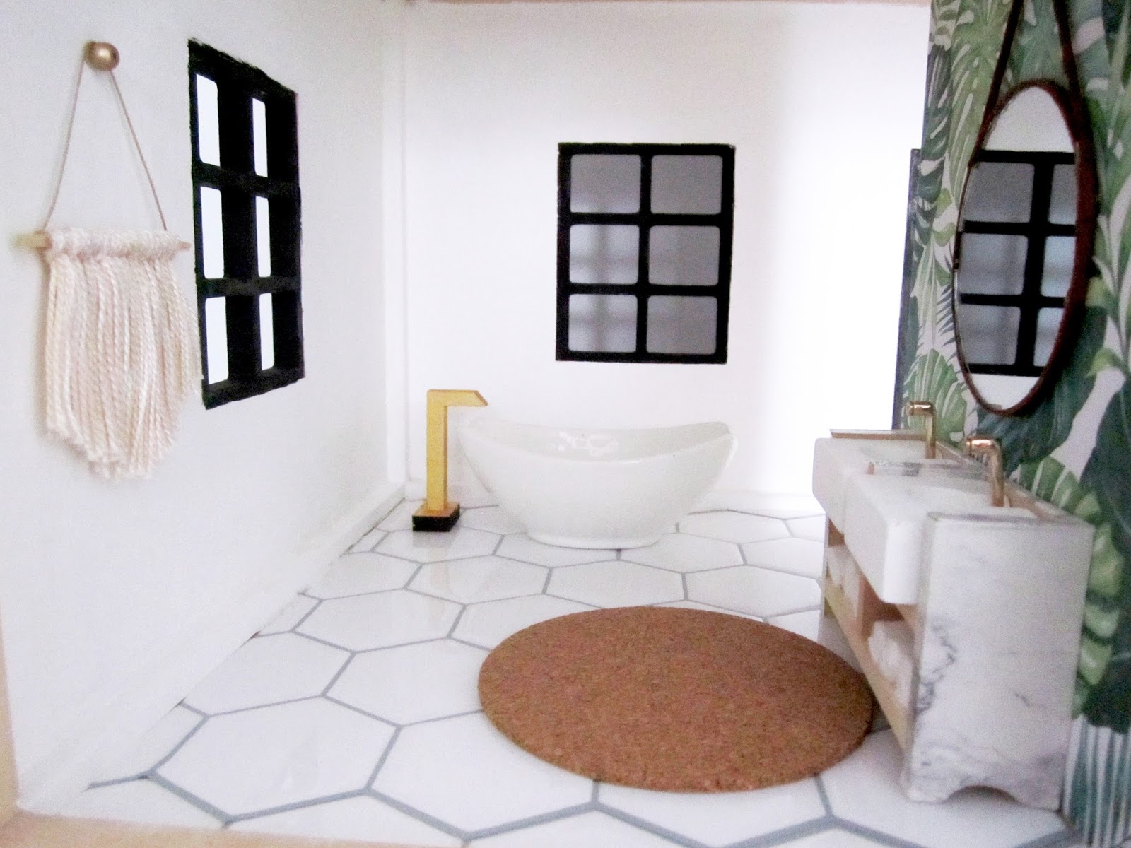 modern dollhouse bathroom