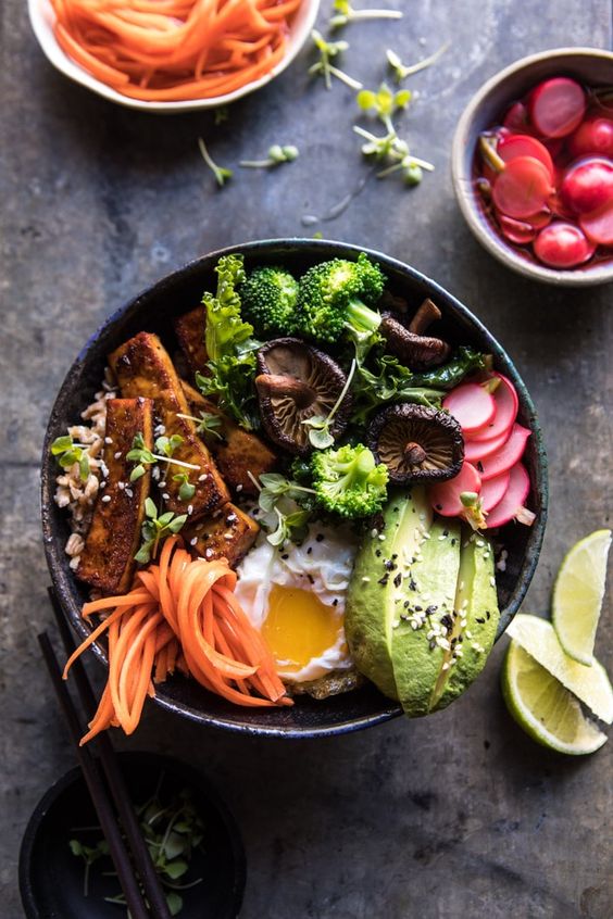 Superfood Bibimbap with Crispy Tofu | halfbakedharvest.com #vegan #healthy #korean #bowl #recipes