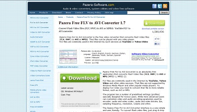 Pazera Free FLV to AVI Converter, AV Editor and Convertor
