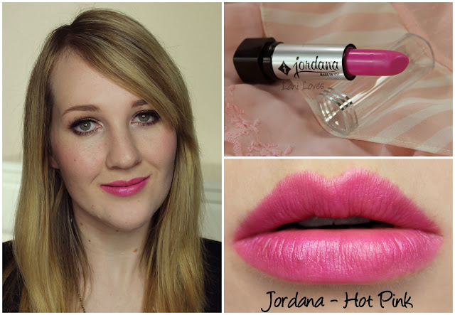 Jordana Hot Pink lipstick swatch