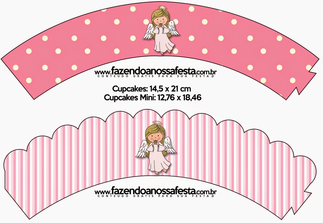 Angelita: Imprimibles y Fondos Gratis para Fiestas. Wrappers para cupcakes.