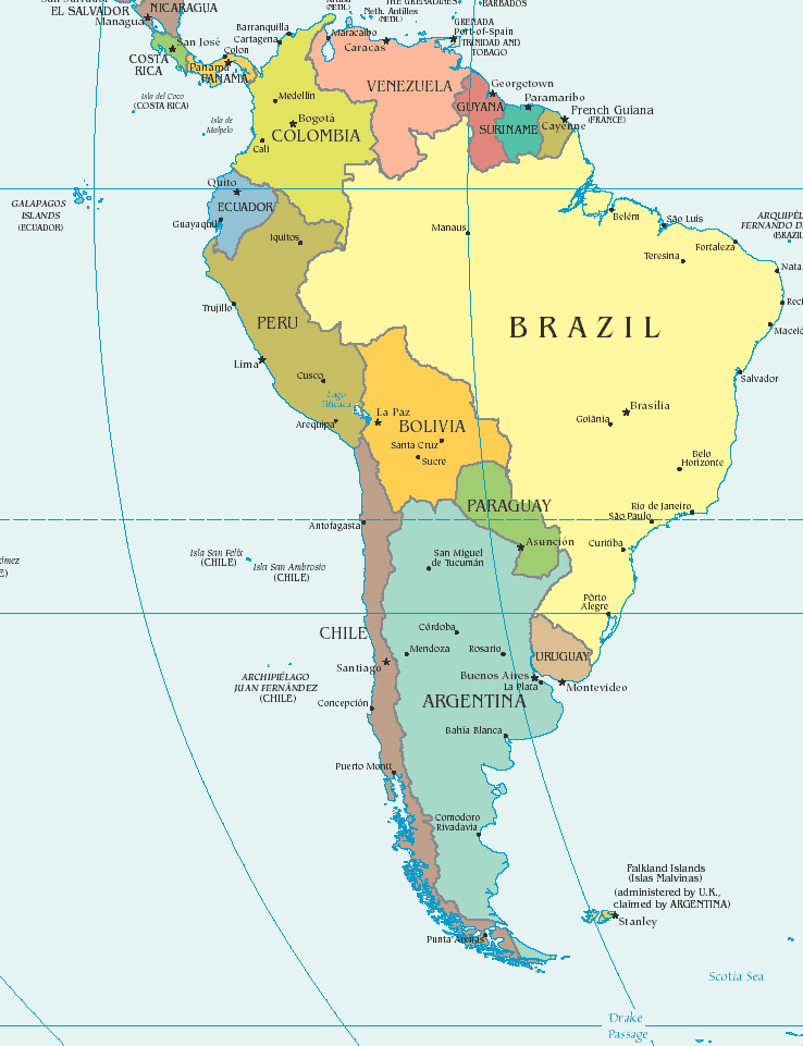 América do Sul Mapas Geográficos da América do Sul América do Sul Mapas Geográficos da América do Sul